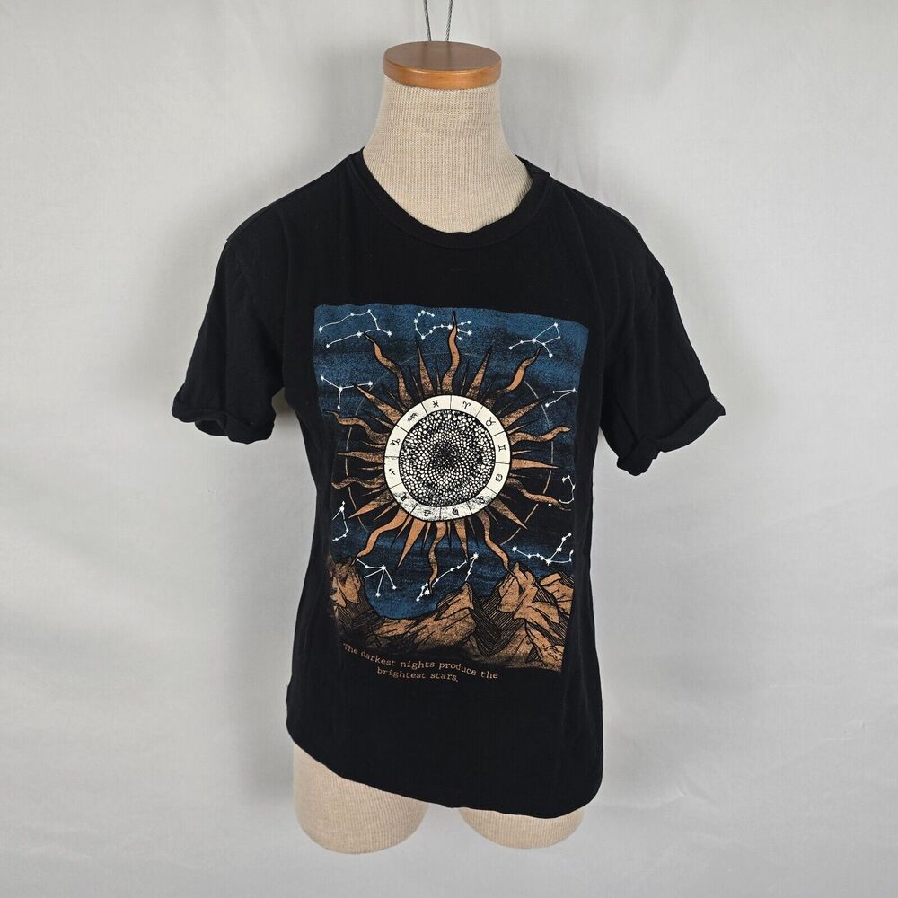 Dirtee Laundry T-Shirt Women's S Black Constellation Nights Brightest Stars